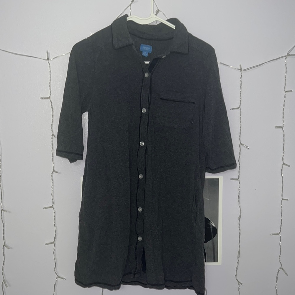 Grey button down sleep dress